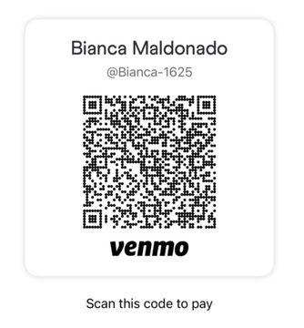 Venmo QR code for Bianca Maldonado, username @Bianca-1625. 