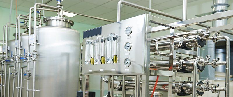 Pharmaceutical technology equipment facility for water preparation, cleaning and treatment at pharmacy plant