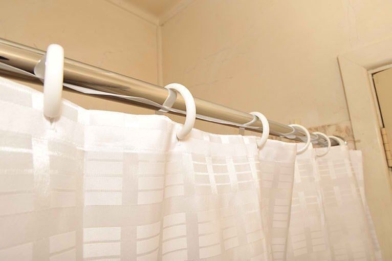 Newly Installed Shower Curtain — Home Modification Services In Byron Bay, NSW