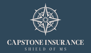 Compass logo above text 