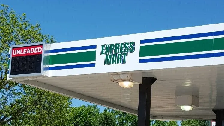 Gas station canopy signs and repair