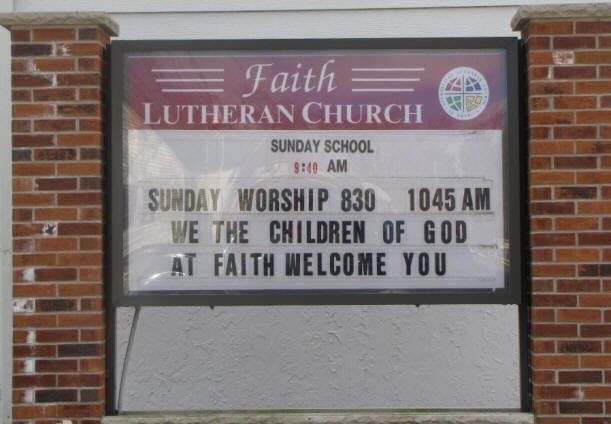 Outdoor church sign with channel letters
