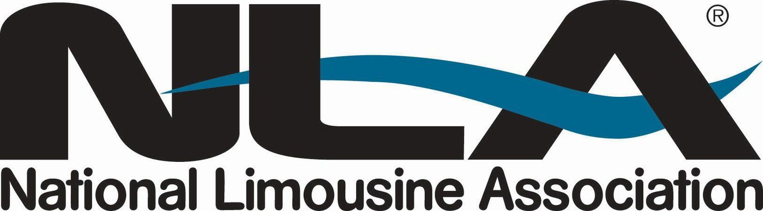 The logo for the national limousine association is black and blue.