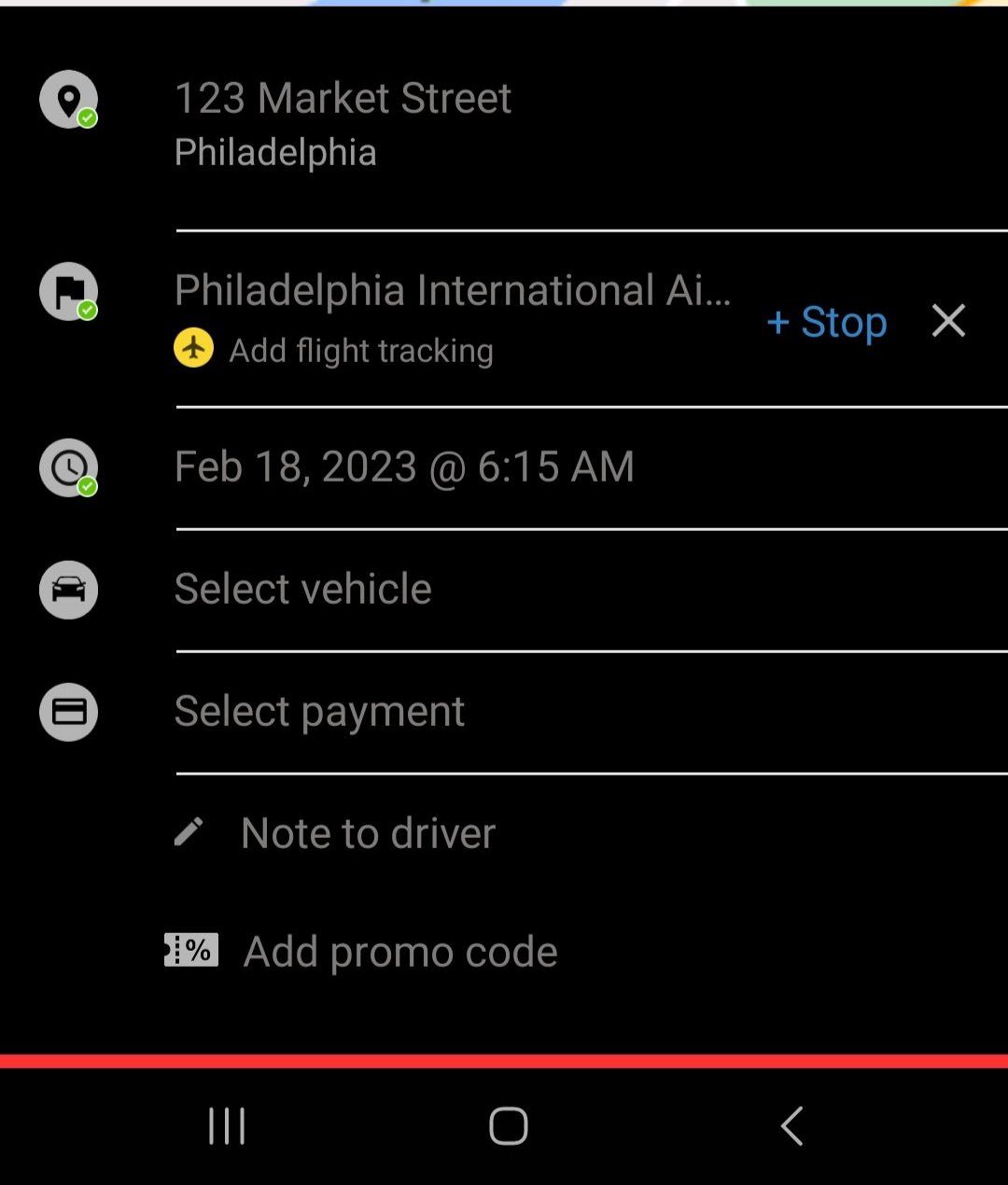 A screenshot of the uber app on a phone.