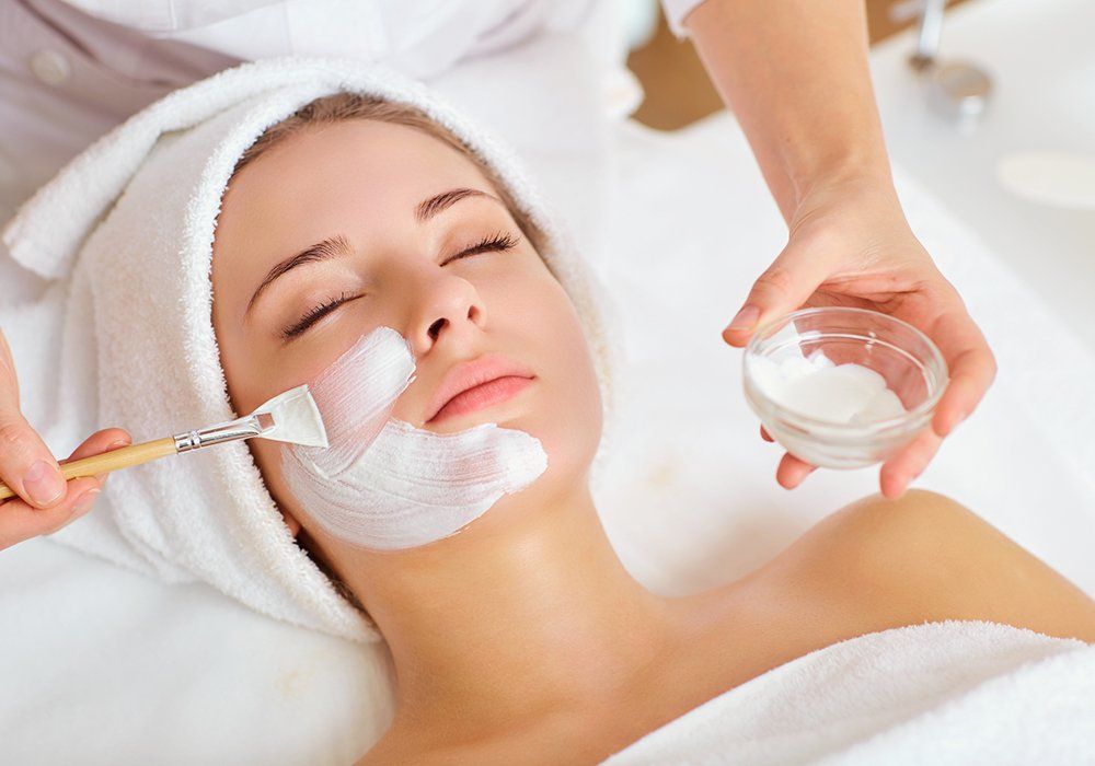 Woman in Mask on Face in Spa Beauty Salon — Schererville, IN — Jill's Skin Care
