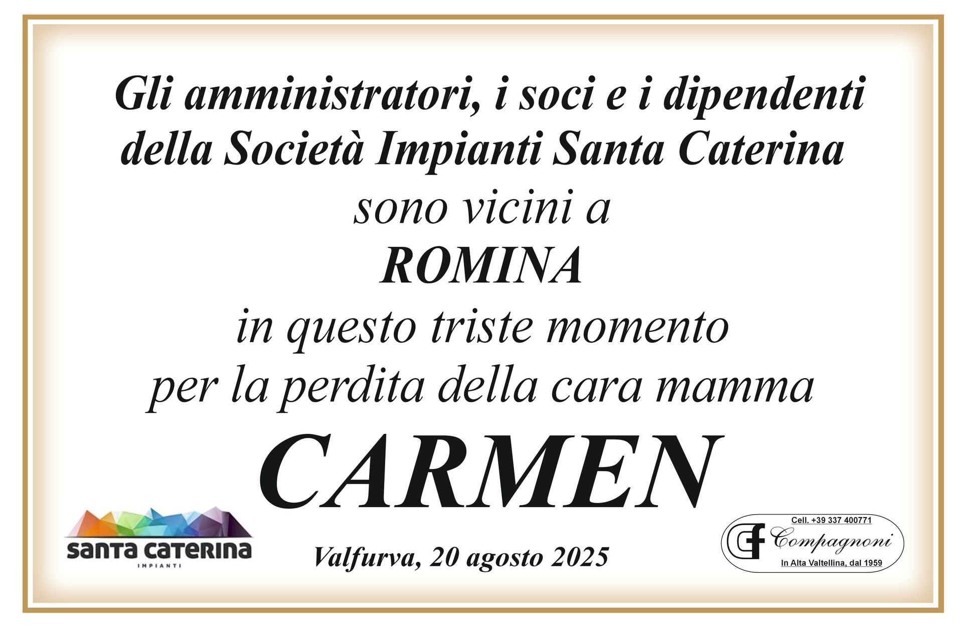 Invito al funerale di maria antonioli classe 1934