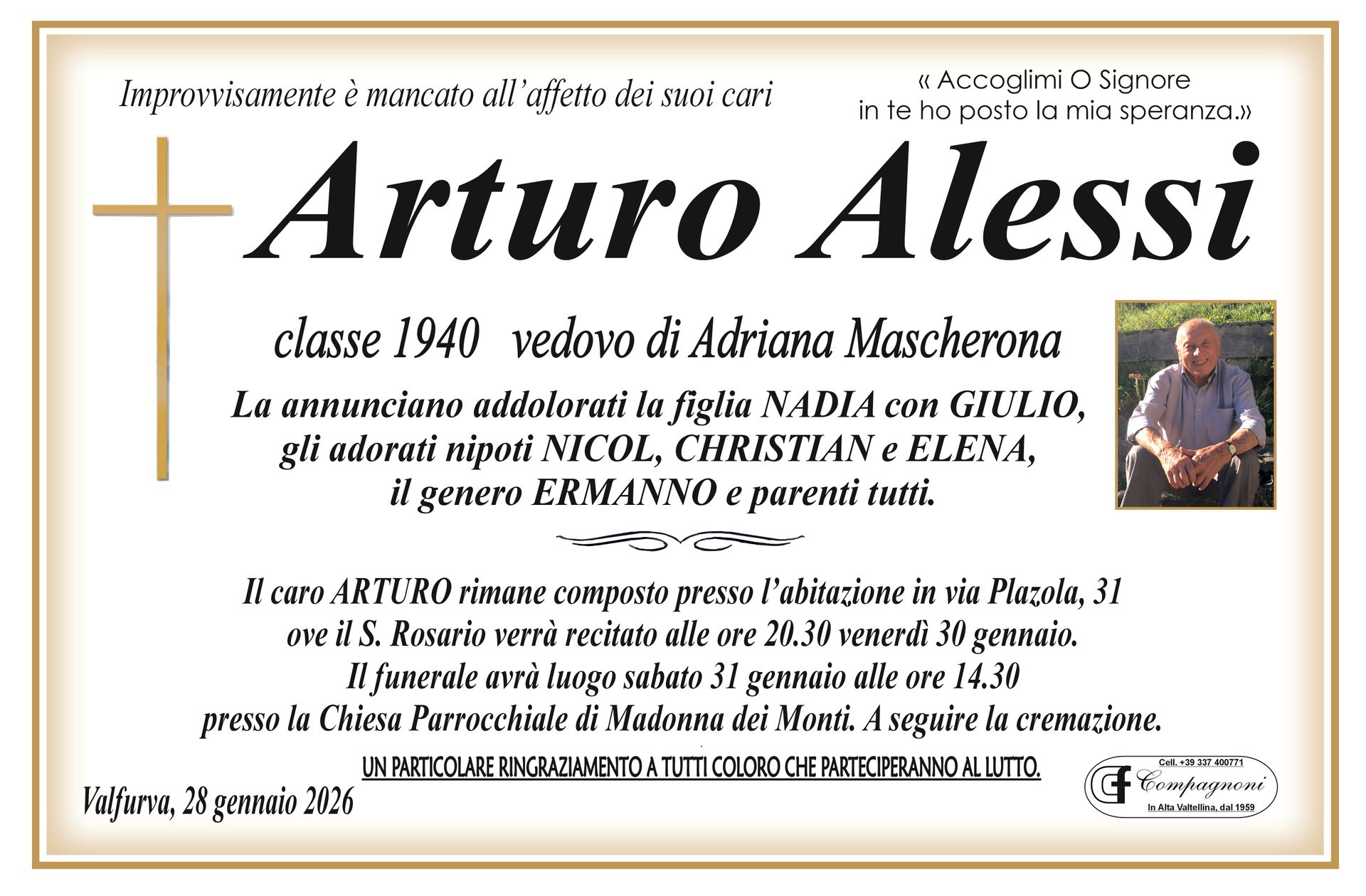 Una foto di un uomo con il nome Pietro Schenhauser sopra