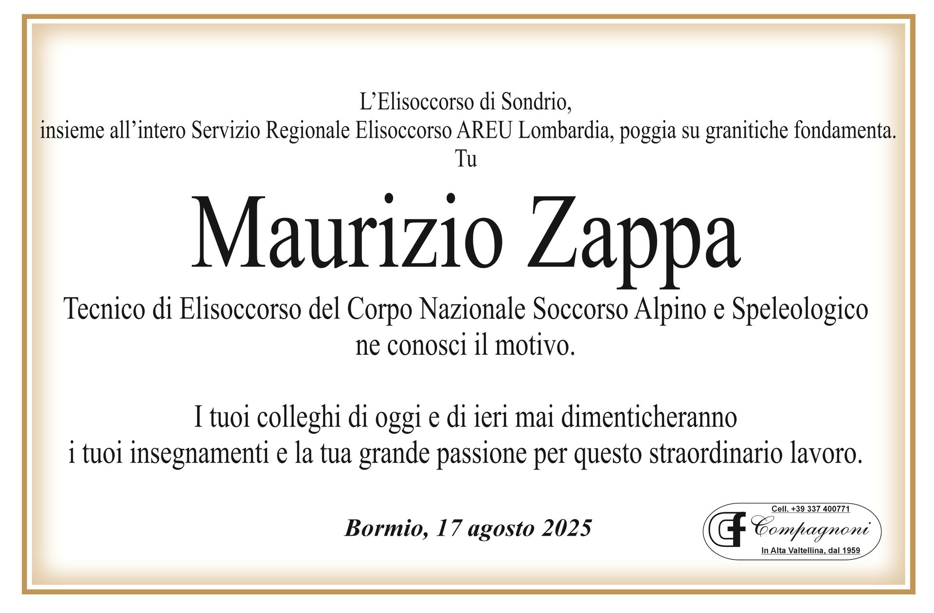 Invito al funerale di maria antonioli classe 1934