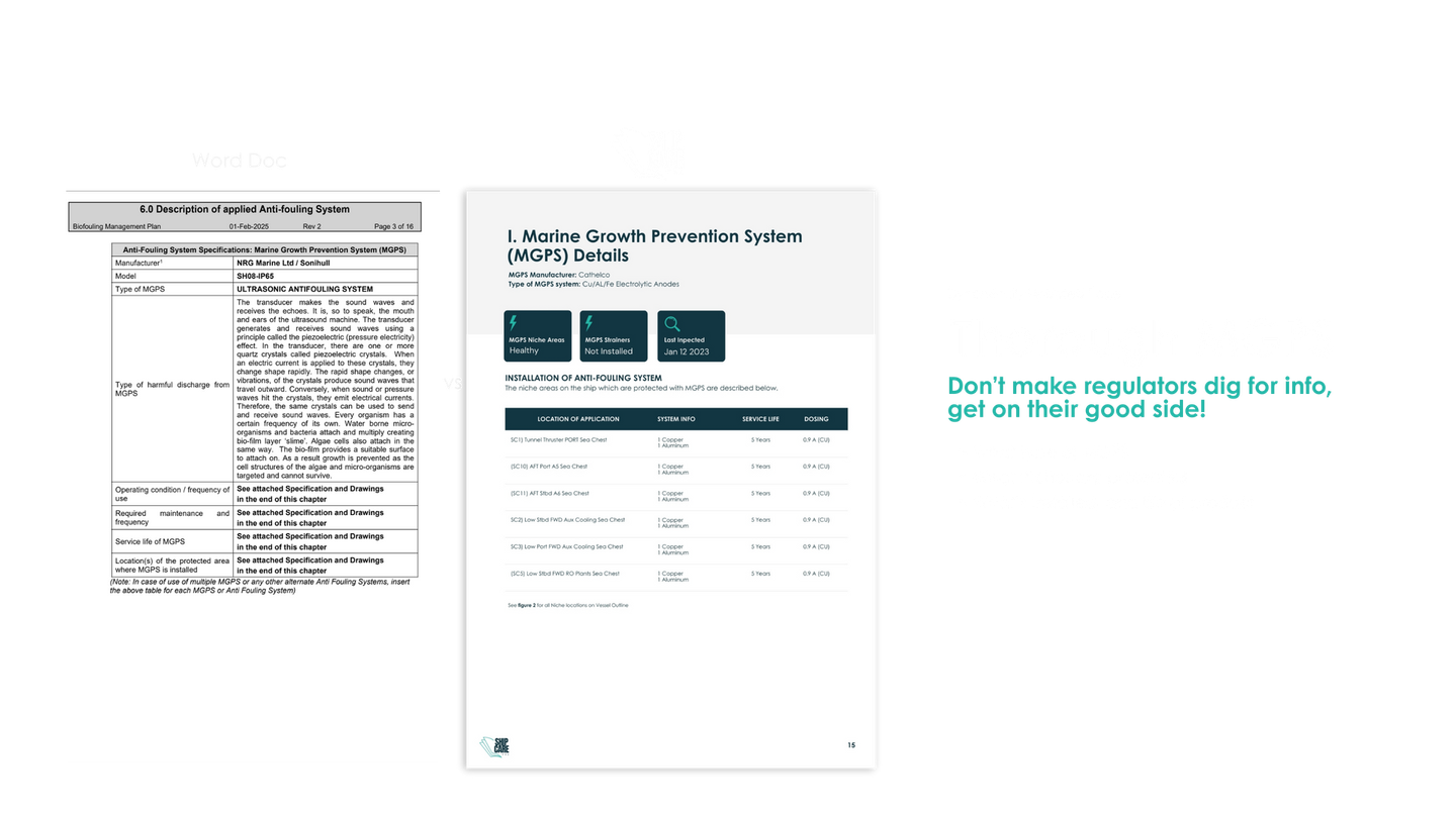 Two documents with data, statistics, and tables. A white background has some text.