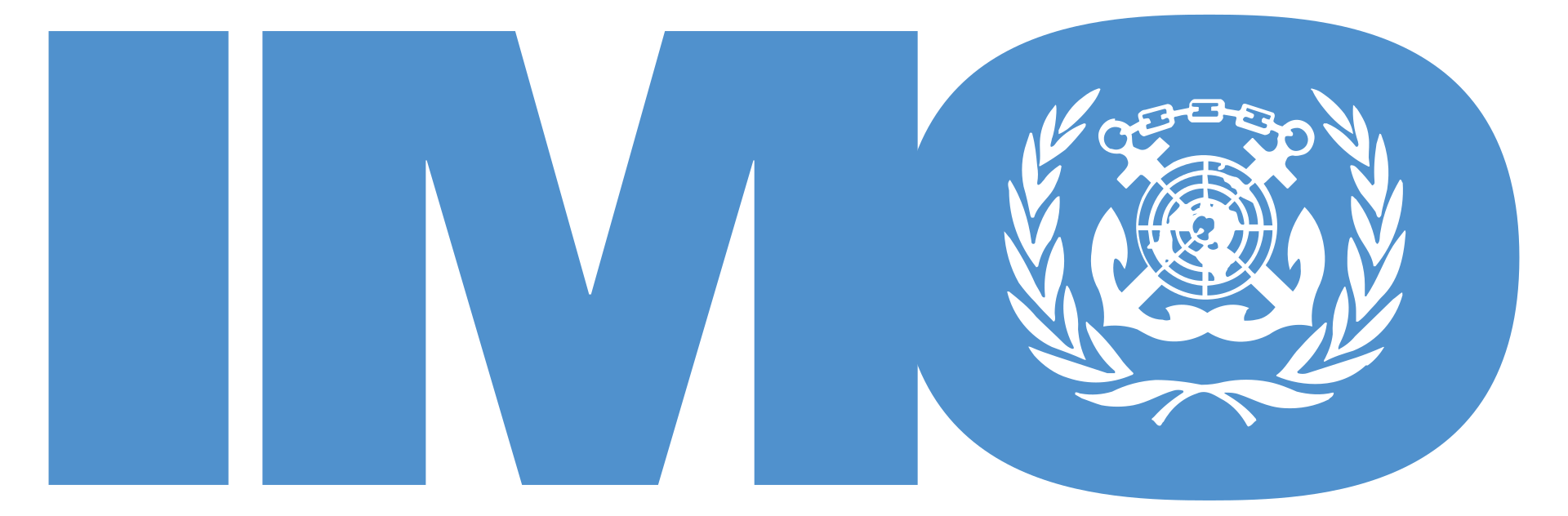 IMO logo: Blue letters