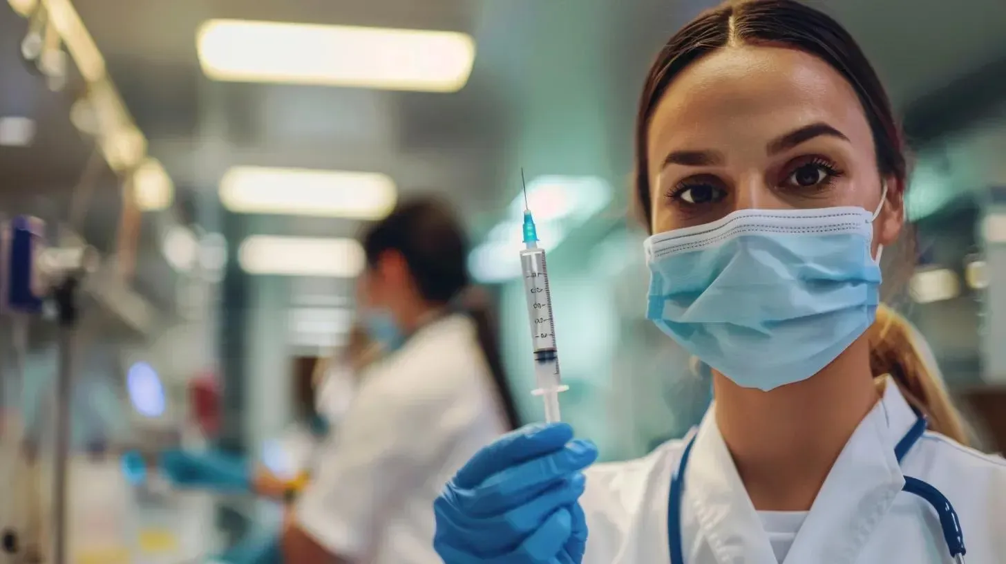 Healthcare professional holding a syringe in a clinical setting, emphasizing semaglutide injection options for weight management.