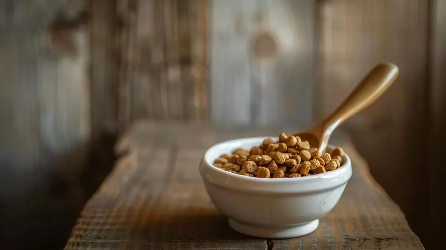 Bowl of fiber-rich food, such as oats or beans, with a wooden spoon, emphasizing dietary adjustments for managing constipation related to GLP-1 medications.