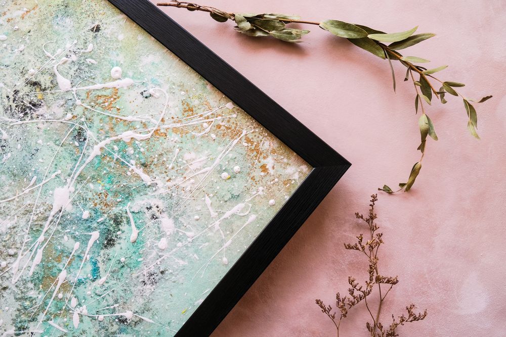 Corner of Picture in Black Modern Frame — Picture Framing in Lammermoor, QLD