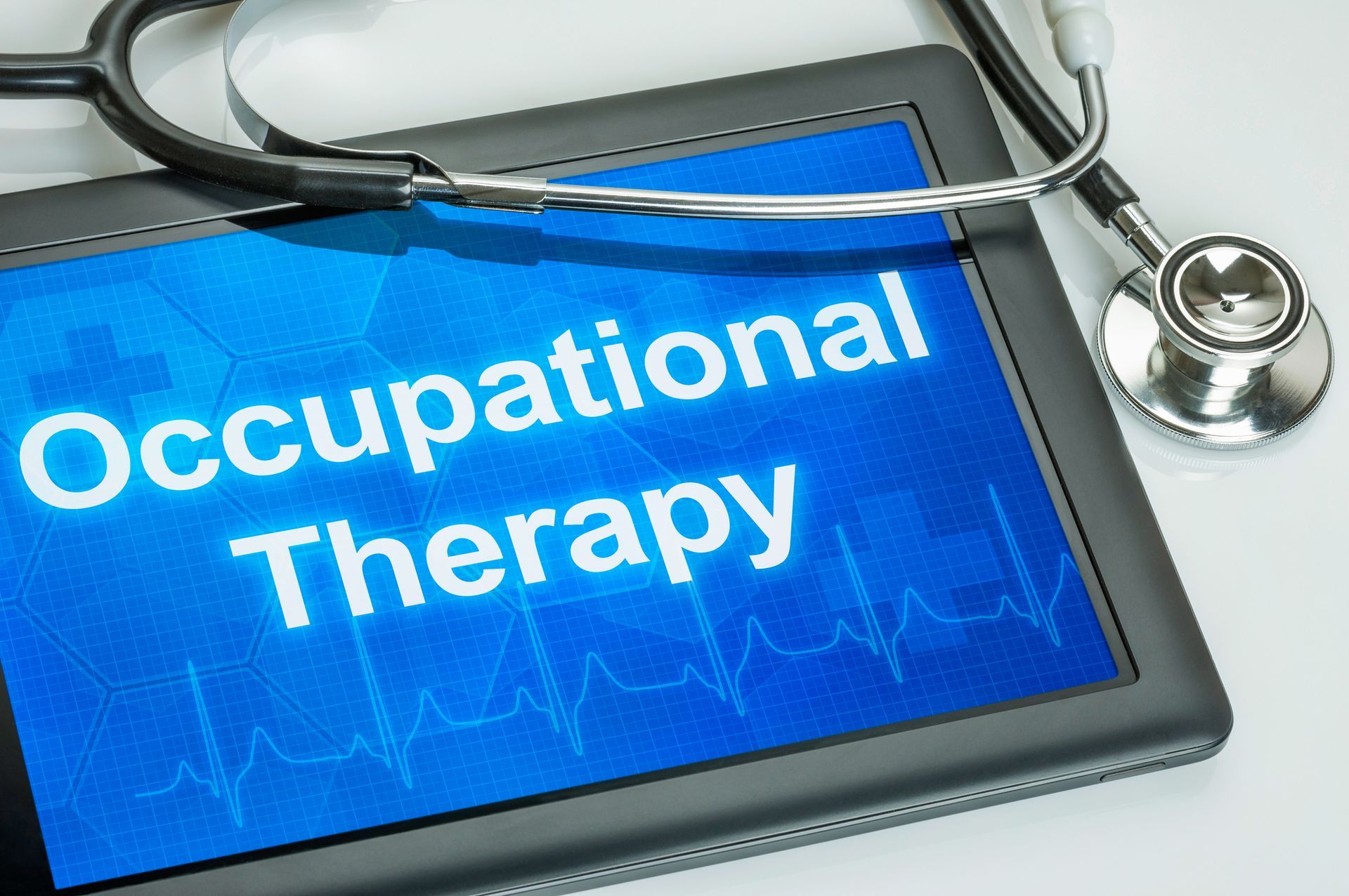 A tablet with the word occupational therapy on it - New City, NY - A & T Certified