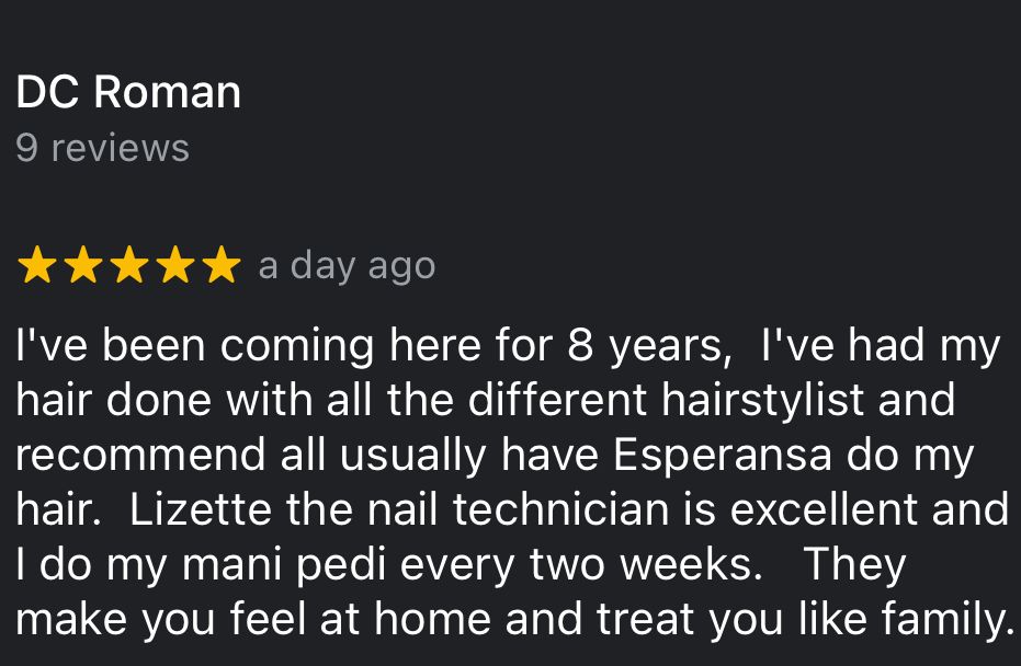 client review google hair salon