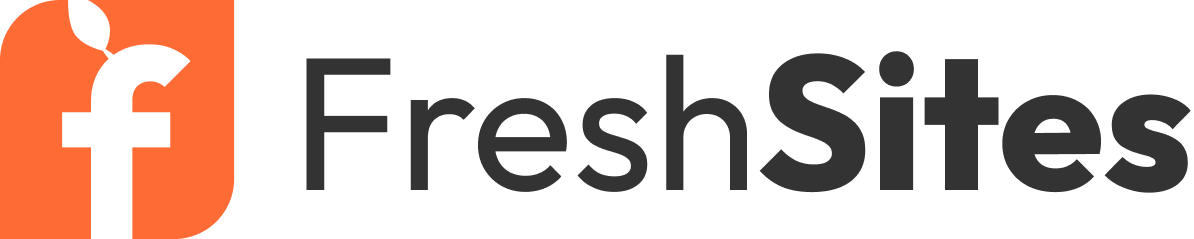 Logo for FreshSites, orange square with white