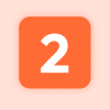 Orange square with rounded corners and a white number 2.