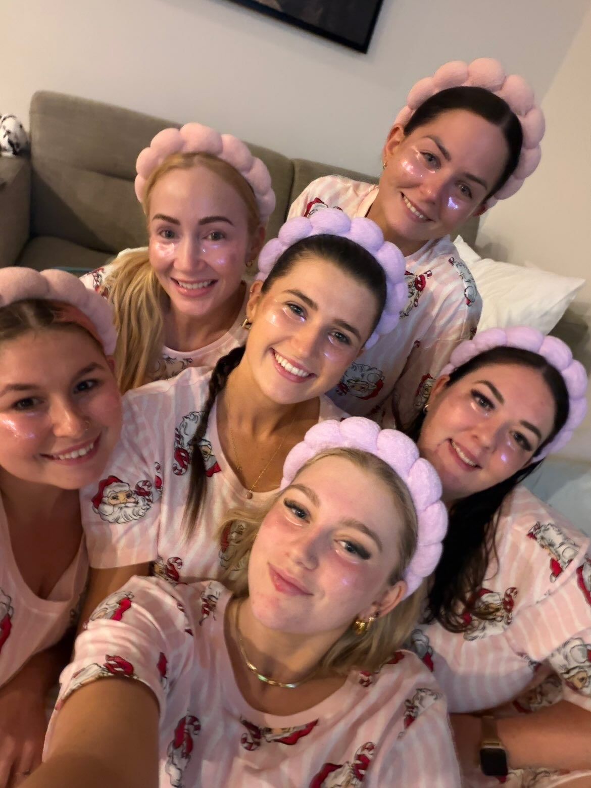 Group of Women in Party Dresses Pose for Photo Near a Mirror — Salon South in Mount Sheridan, QLD