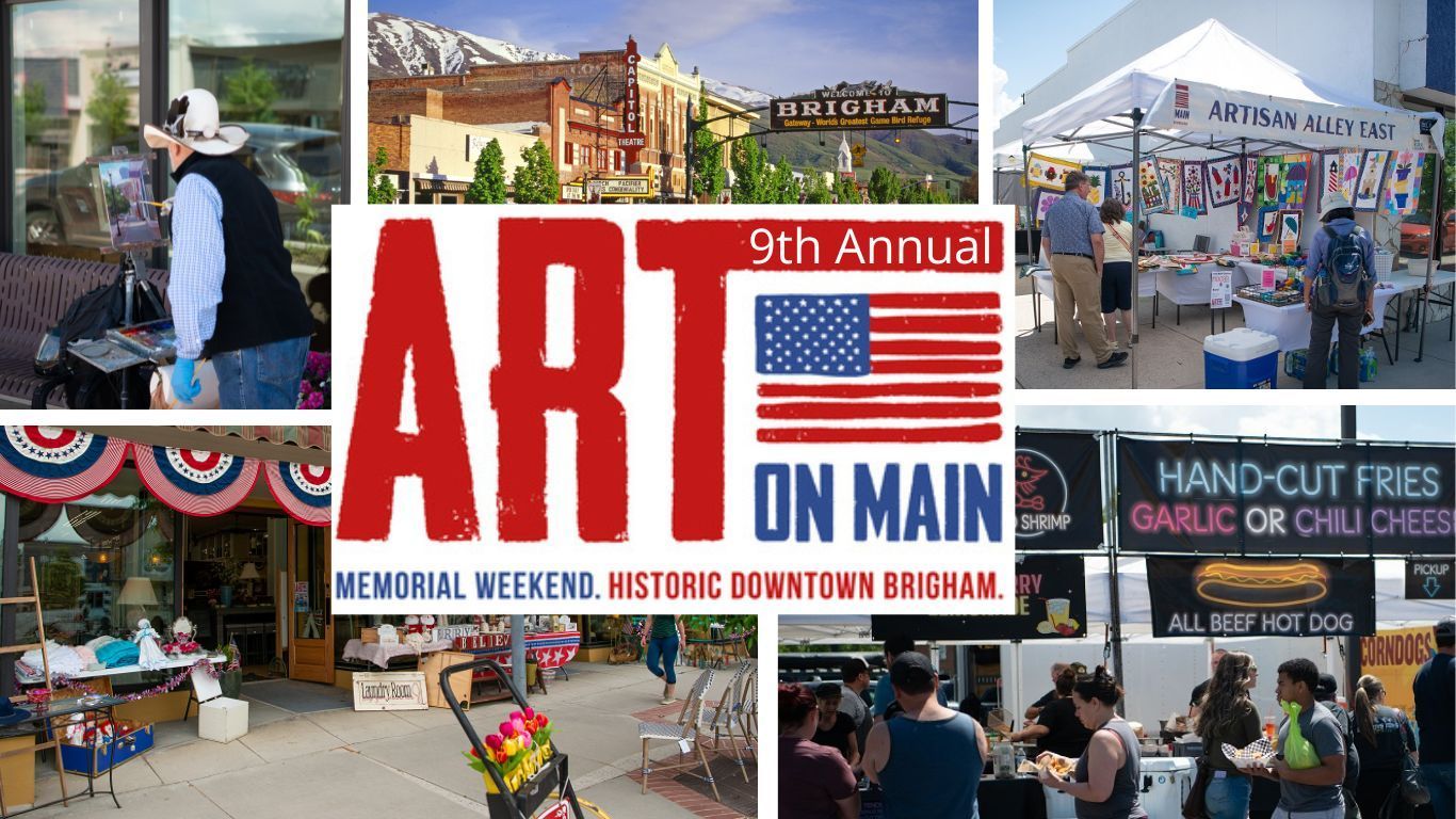 A collage of photos from the 8th annual art on main