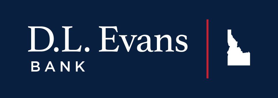 The logo for DL Evans Bank on a blue background