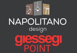 Logo per Napolitano Design con contorni di mobili e testo.