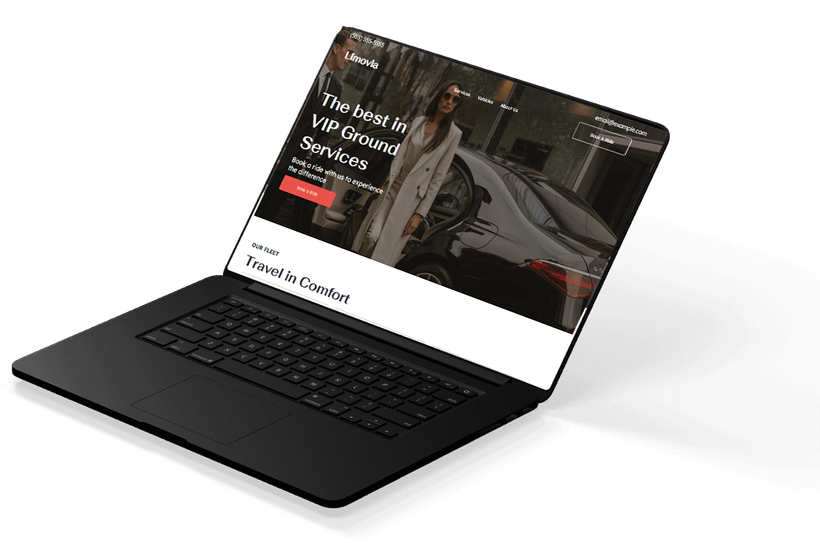 A laptop computer with a website on the screen.
