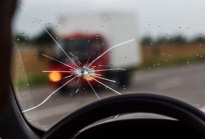 man in car