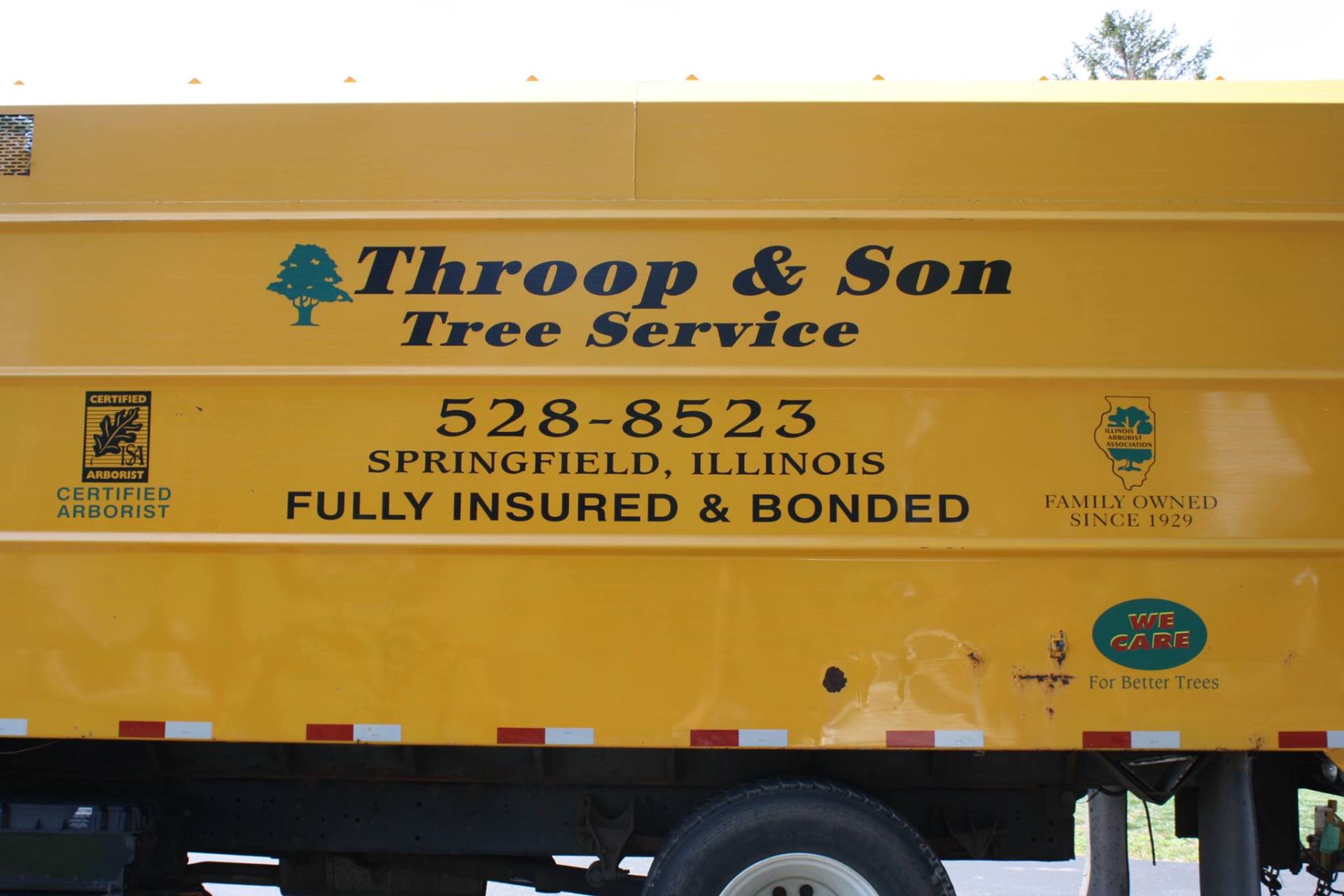 Tree Care — Throop And Son Tree Service Truck In Springfield, IL Tree Care — Throop And Son Tree Service Truck In Springfield, IL