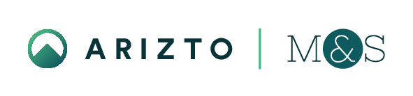 A logo for a company called arizzo with a mountain in the background.
