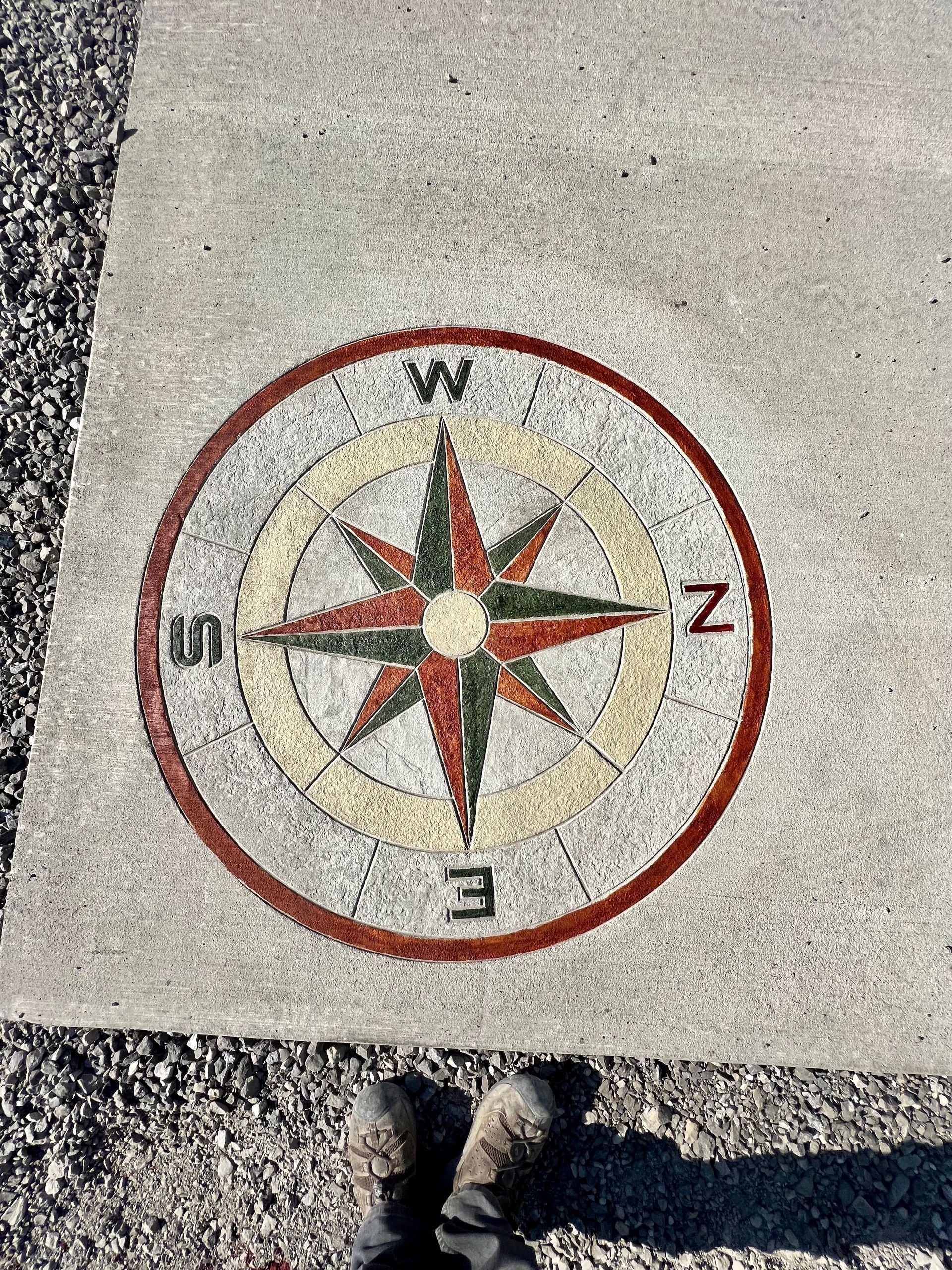 Compass stamped concrete