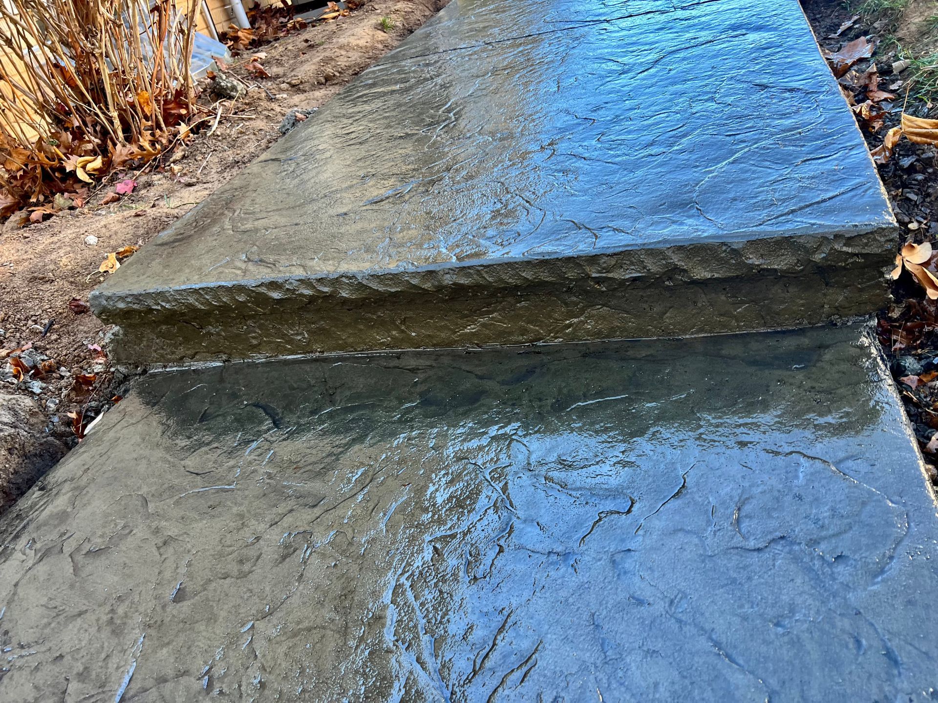 Cantilevered cut stone step