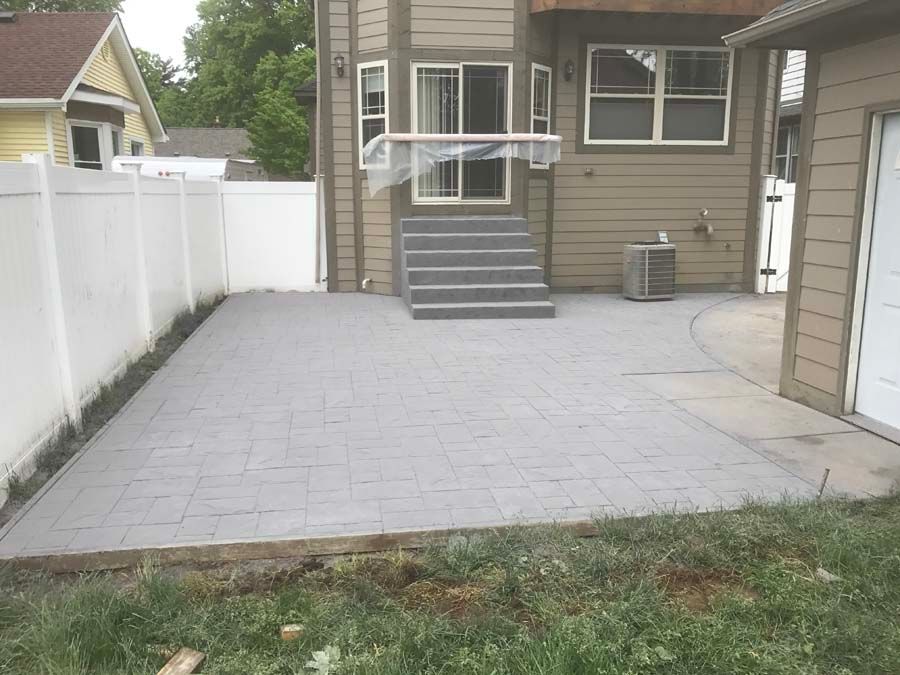 Ashlar slate patio