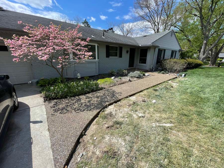 Exposed aggregate sidewalk