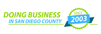 A logo for doing business in san diego county since 2003