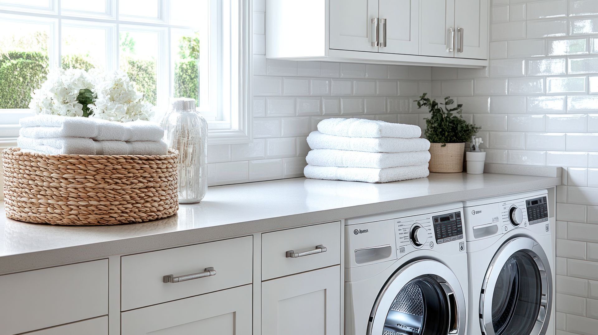 a clean and organized laundry space