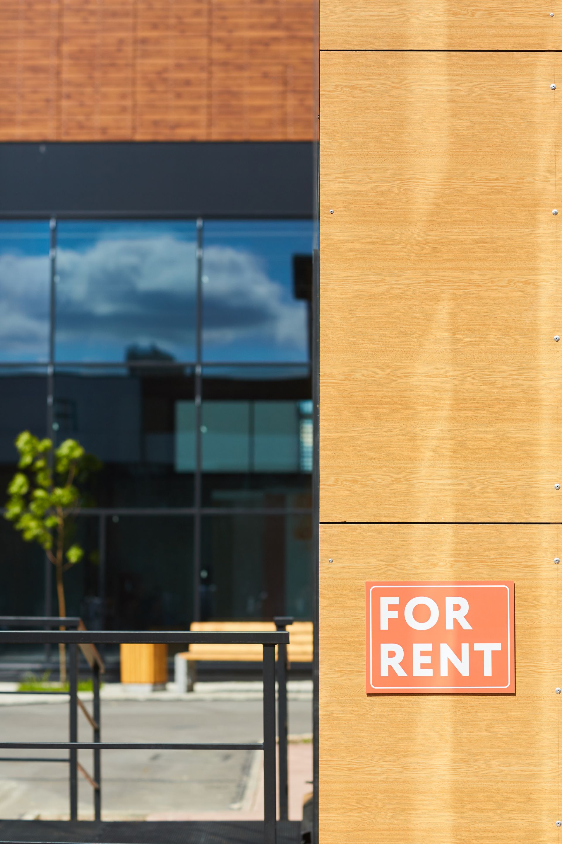building with for rent sign