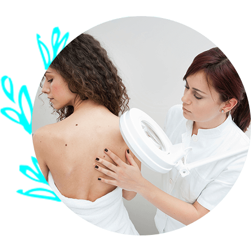 Dermatologist Inspecting Woman Skin — Virginia Beach, VA — Dermatology Inc of Virginia Beach