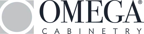 A blue and white logo for wellborn cabinets