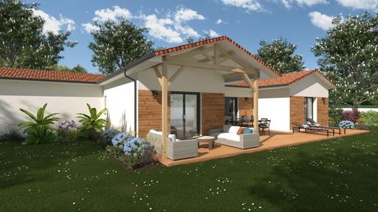 ELIPLANS - Exemple rendu 3D d'une maison d'habitation dans les Landes à VIELLE SAINT GIRONS (40) pour NATILIA