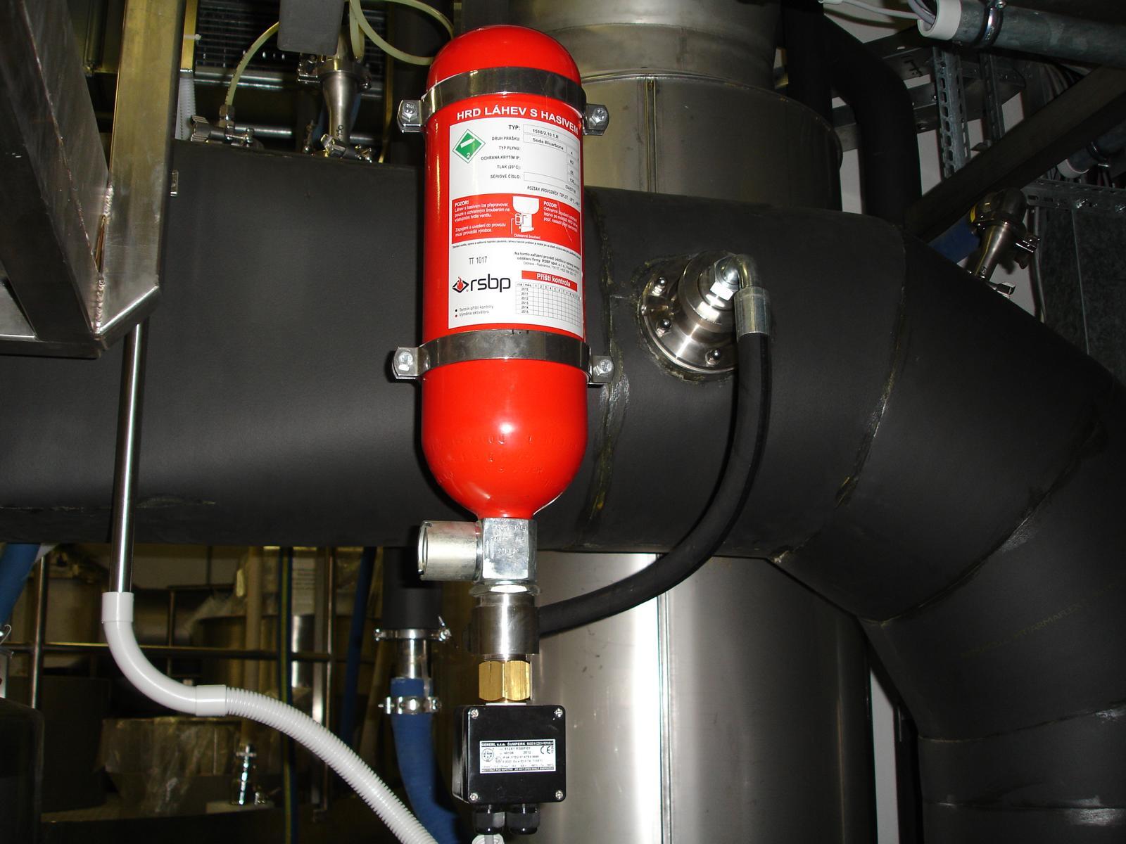 Aufbau Löschmittelsperre Produktion