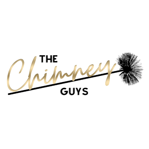 The logo for the chimney guys shows a chimney brush and the words `` the chimney guys ''.