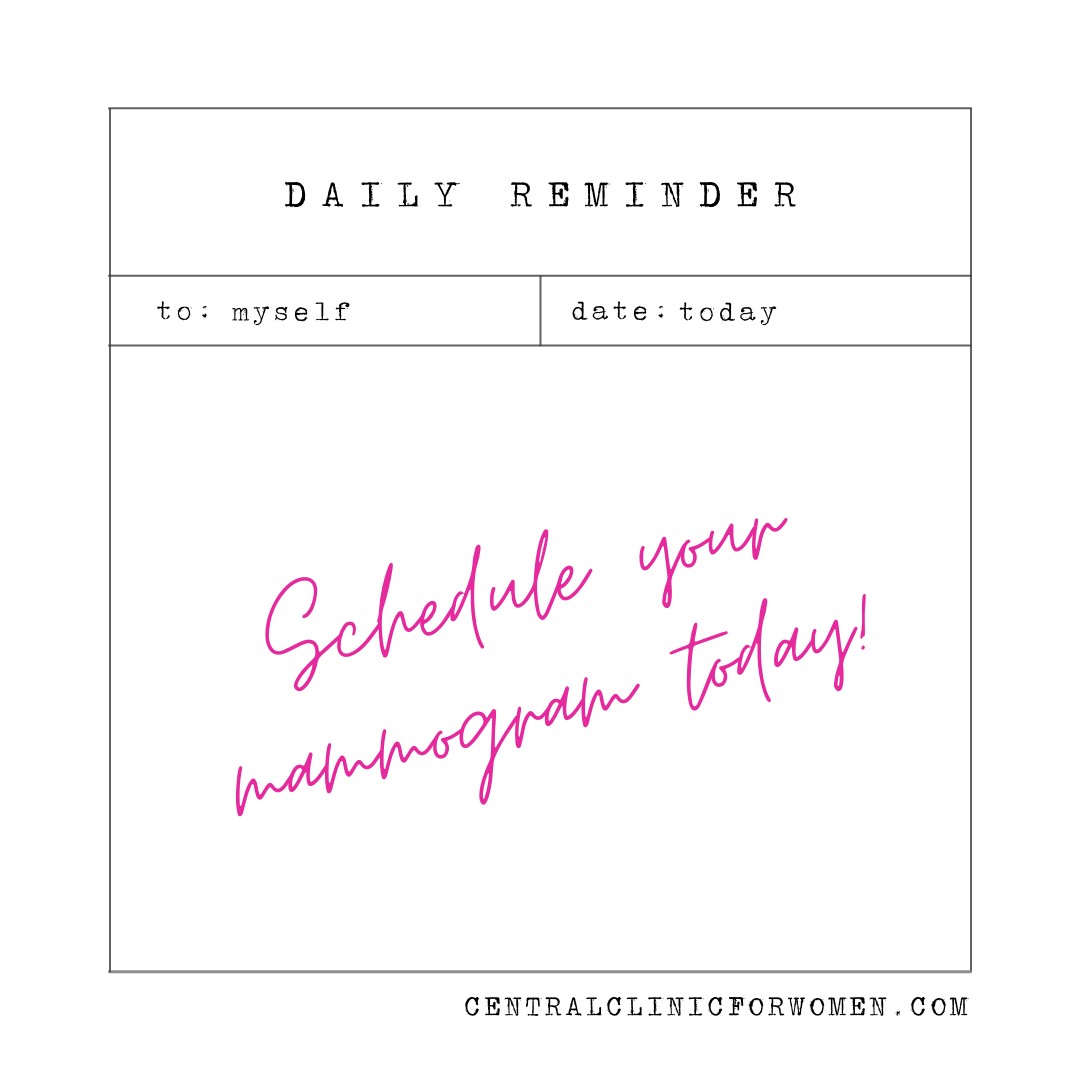 A daily reminder to schedule your mammogram today.