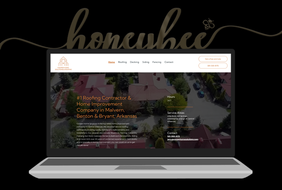 A laptop computer with a website on the screen.