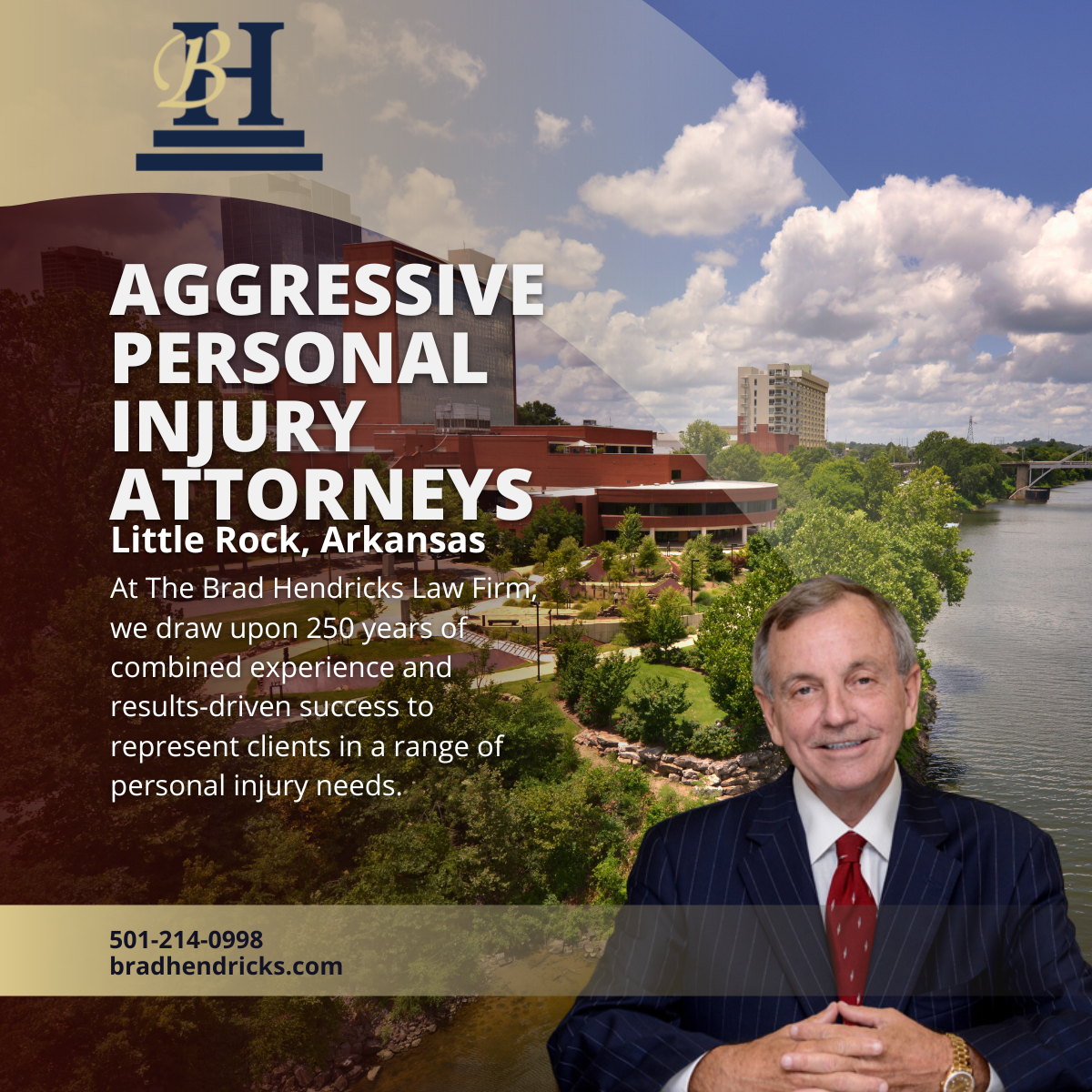 An advertisement for aggressive personal injury attorneys in little rock arkansas