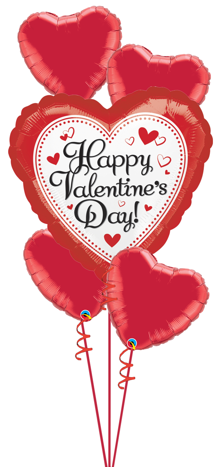 a bunch of red heart shaped balloons with the words happy valentine 's day written on them