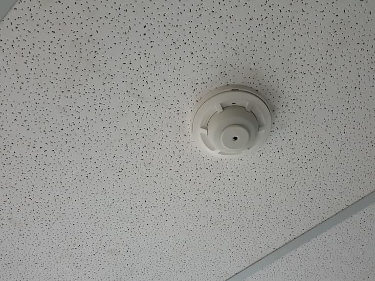 Close-up of a White Smoke Detector
