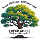 Paper Chase Wellness Group LLC logo with a green tree and slogan “Chase Wellness, Embrace Life!”
