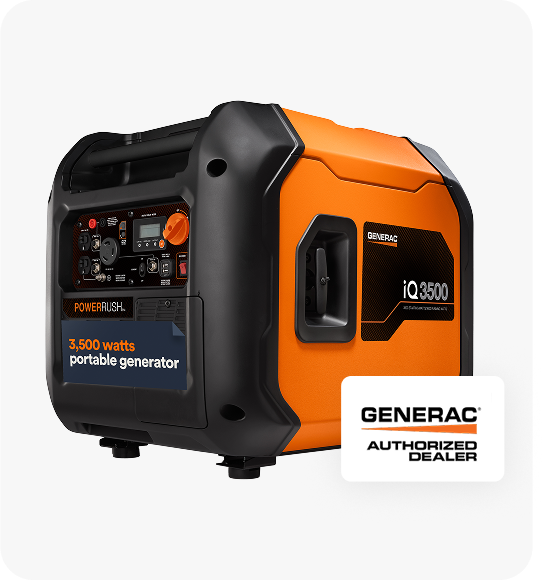 A generac portable generator is shown on a white background.