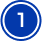 Blue circle with white number 1.