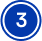 Blue circle with white number 3 inside.